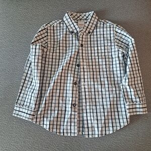 Black and White Plaid Button-Up Shirt